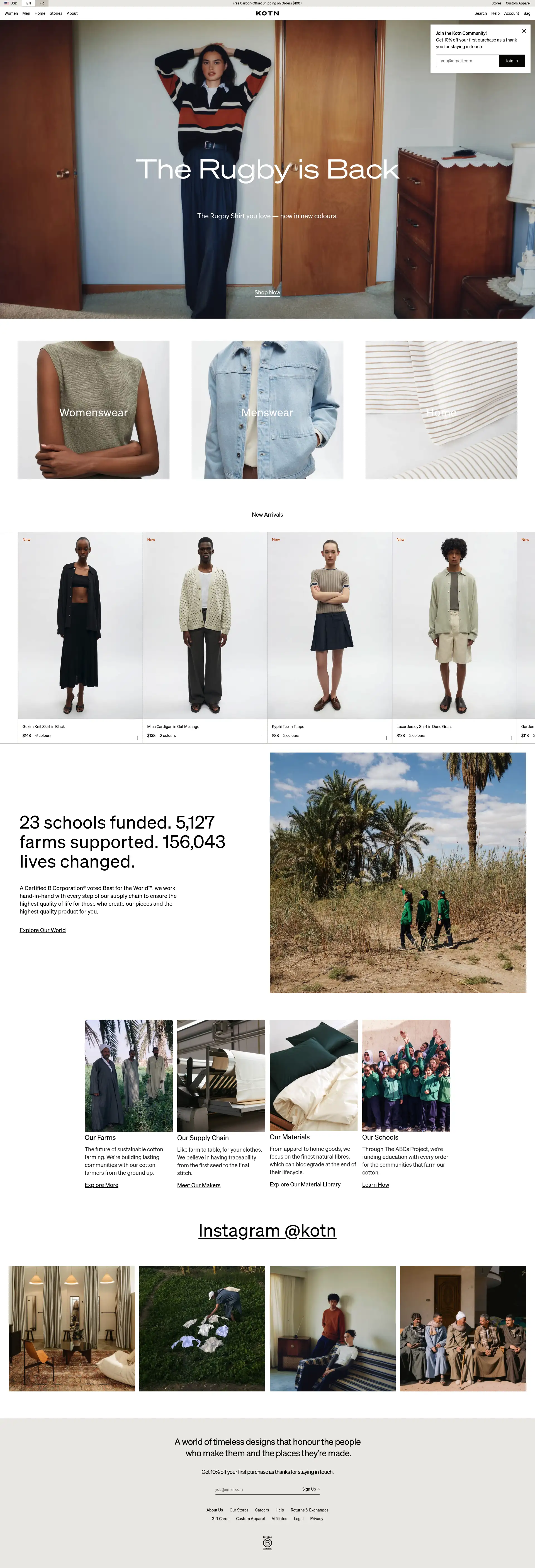 Kotn | Sustainable Clothing & Home Decor.