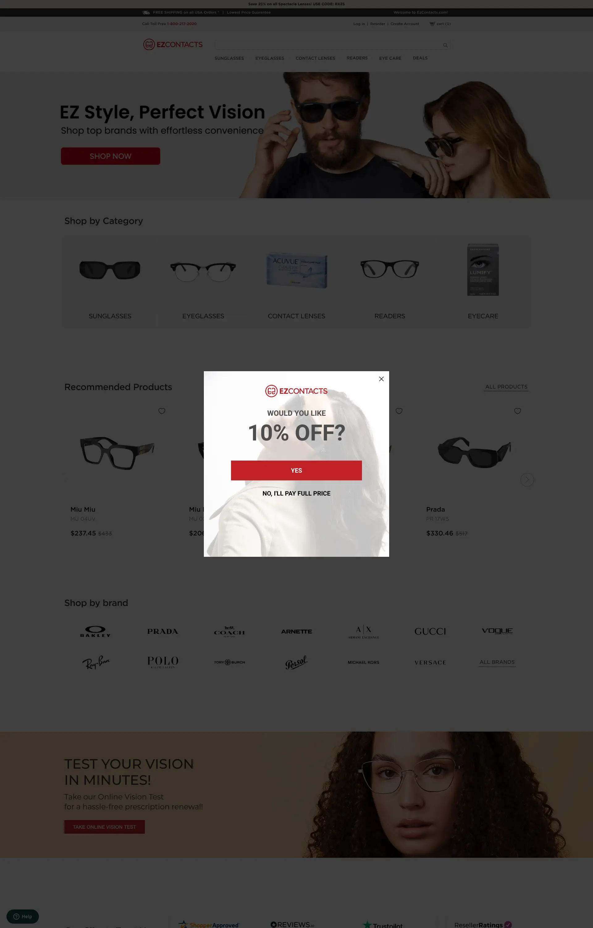 EzContacts.com | Designer Prescription Glasses, Sunglasses